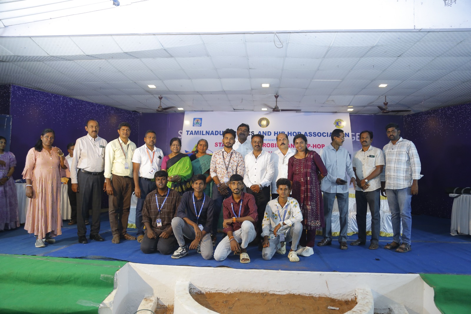 District aerobics competition Erode, stage aerobics performance Erode, sports fitness event Erode