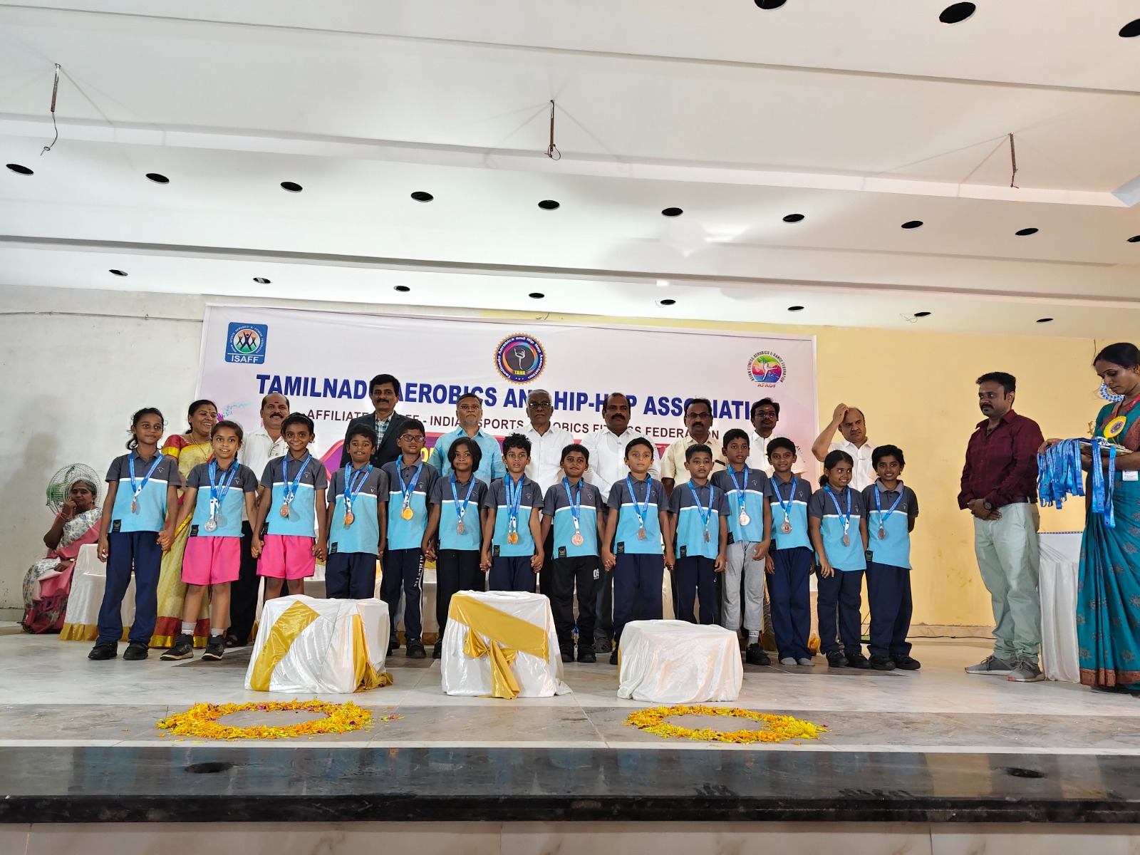 junior aerobics athletes Erode, kids dance coaching, competitive aerobics squad